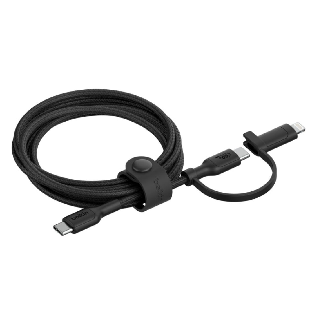 كابل Belkin 2-in-1 مع USB-C وموصل Lightning-أسود-كabl كابل Belkin 2-in-1 مع USB-C وموصل Lightning-أسود-كabl