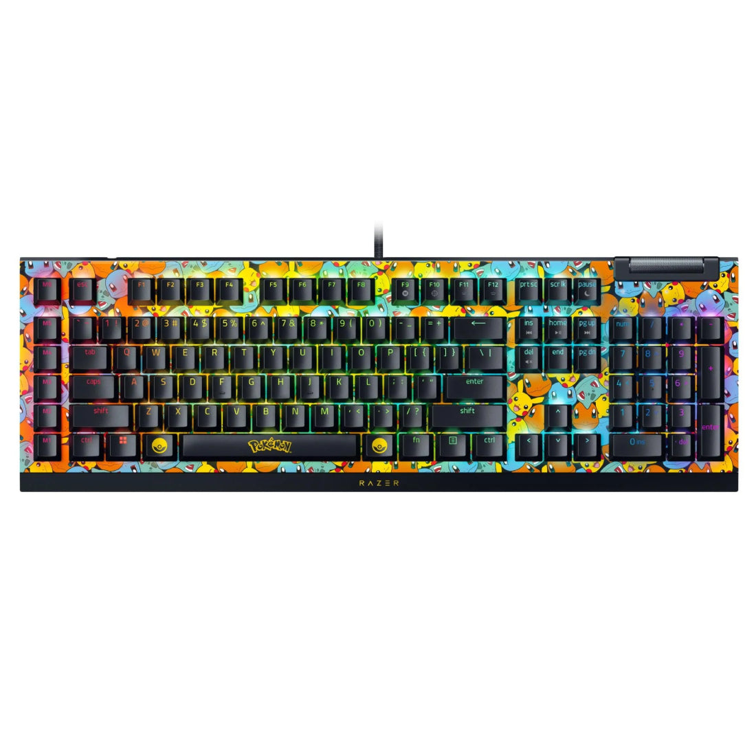 Razer BlackWidow V4 X RGB Wired Mechanical Gaming Keyboard - Pokémon Kanto Starters Edition - لوحة مفاتيح Razer BlackWidow V4 X RGB Wired Mechanical Gaming Keyboard - Pokémon Kanto Starters Edition - لوحة مفاتيح