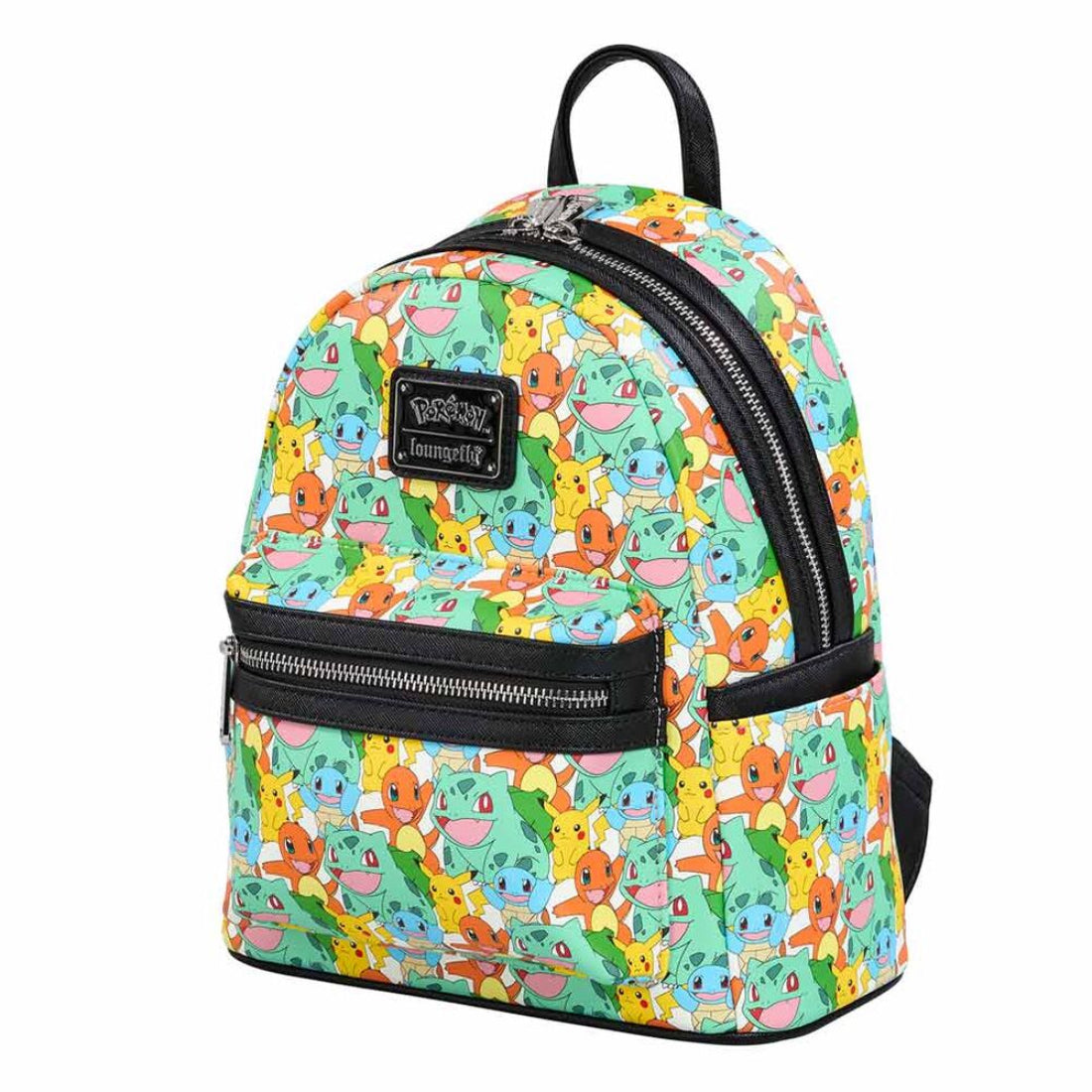 Loungefly! Leather: Pokemon Multi Character All-over-print Mini Backpack - حقيبة Loungefly! Leather: Pokemon Multi Character All-over-print Mini Backpack - حقيبة
