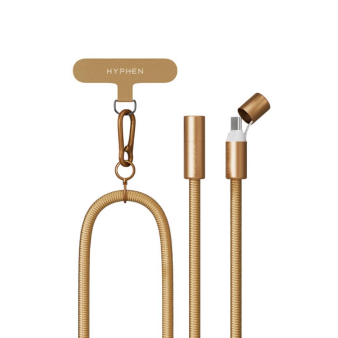 HYPHEN Lanyard Type C to Type C Cable 100W - 30CM - Desert Titanium - كابل - Store 974 Electronics WLL  | ستور٩٧٤ للالكترونيات ذ.م.م