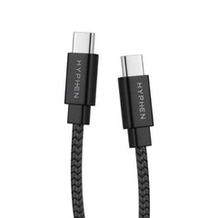 HYPHEN Lanyard Type C to Type C Cable 100W - 30CM - Black - كابل