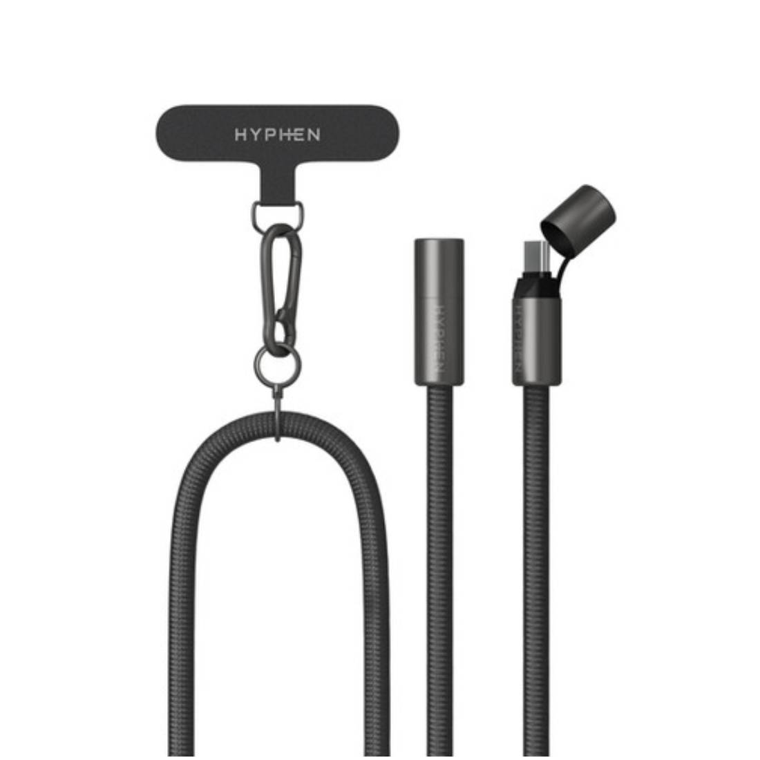 HYPHEN Lanyard Type C to Type C Cable 100W - 1.6M - Black - كابل - Store 974 Electronics WLL  | ستور٩٧٤ للالكترونيات ذ.م.م