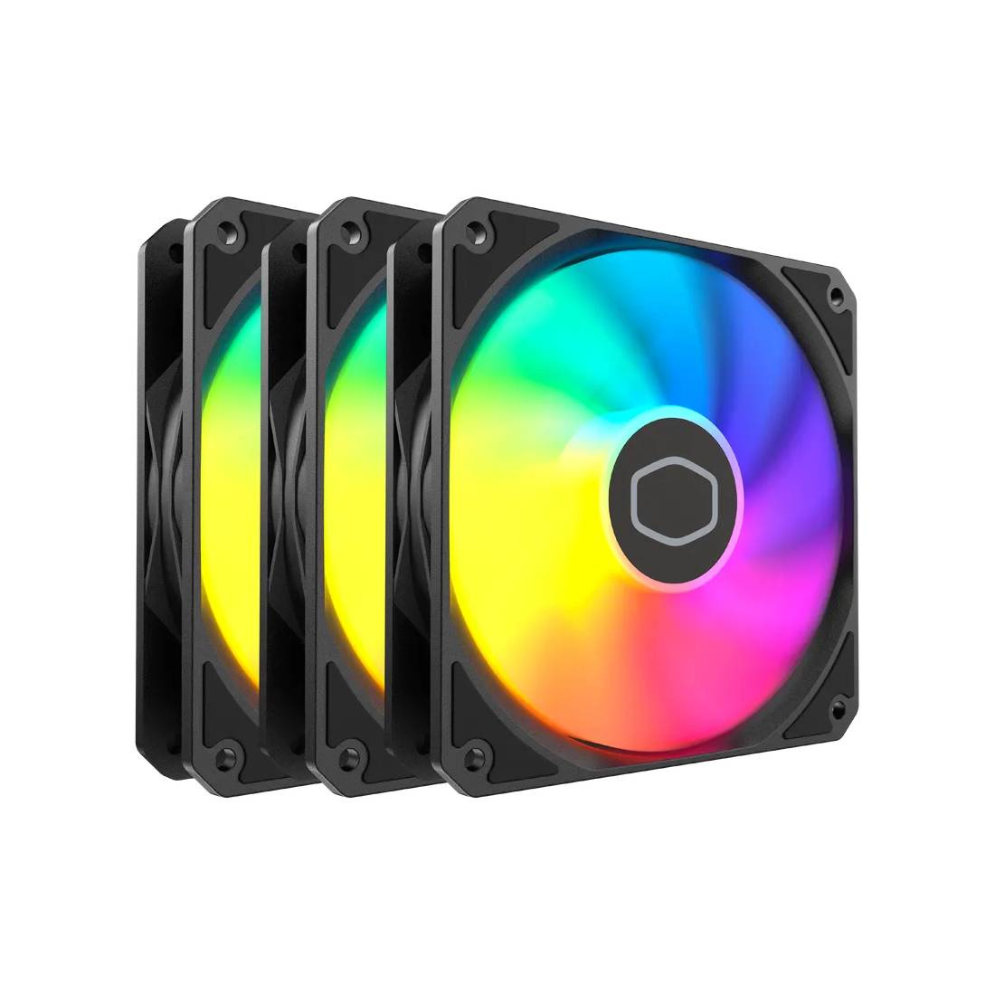 Cooler Master MF120 Lite ARGB 120mm Case Fan 3-Pack - Black - مروحة تبريد