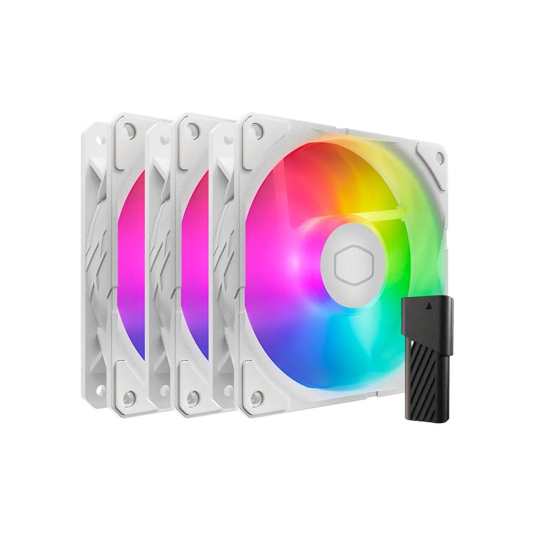 Cooler Master Sickleflow Edge 120 ARGB 3-Pack Fan Kit - White - مروحة تبريد Cooler Master Sickleflow Edge 120 ARGB 3-Pack Fan Kit - White - مروحة تبريد