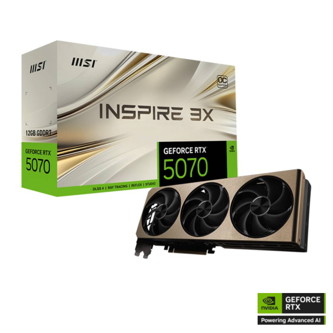  MSI GeForce RTX™ 5070 12G INSPIRE 3X OC Graphics Card - ﻛﺮت اﻟﺸﺎﺷﺔ - Store 974 Electronics WLL  | ستور٩٧٤ للالكترونيات ذ.م.م