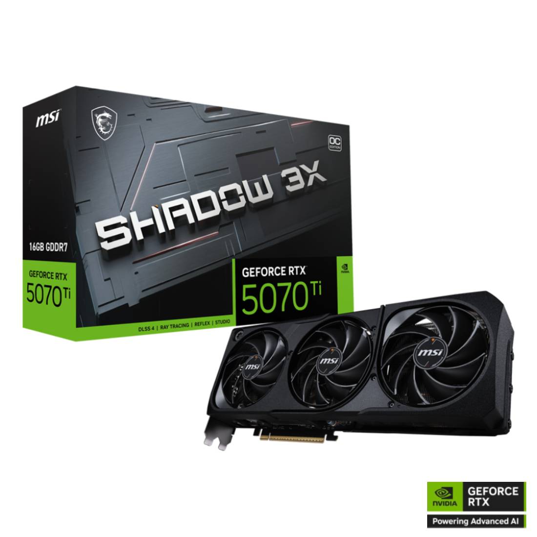 MSI GeForce RTX™ 5070 Ti 16G SHADOW 3X OC Graphics Card - ﻛﺮت اﻟﺸﺎﺷﺔ - Store 974 Electronics WLL  | ستور٩٧٤ للالكترونيات ذ.م.م