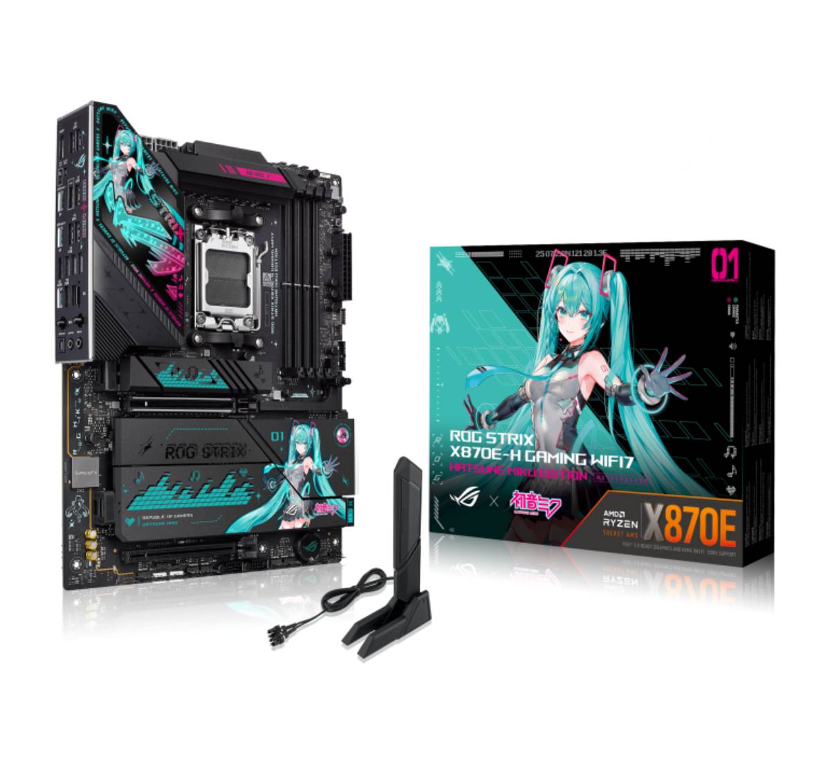 Asus ROG Strix X870E-H WIFI7 Hatsune Gaming Motherboard - Miku Edition - لوحة الأم