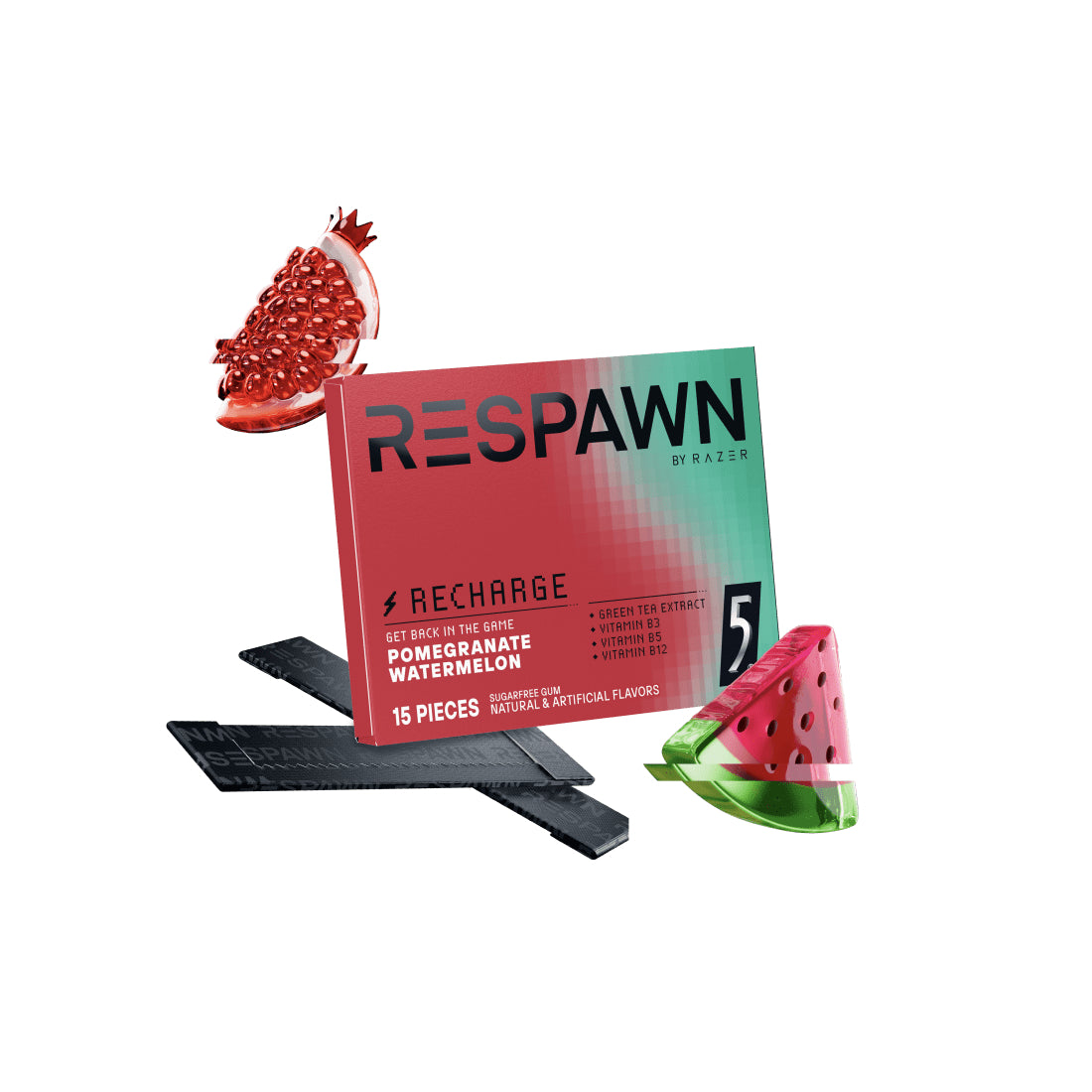 Respawn Pomegranate Watermelon Chewing Gum - علكة Respawn Pomegranate Watermelon Chewing Gum - علكة