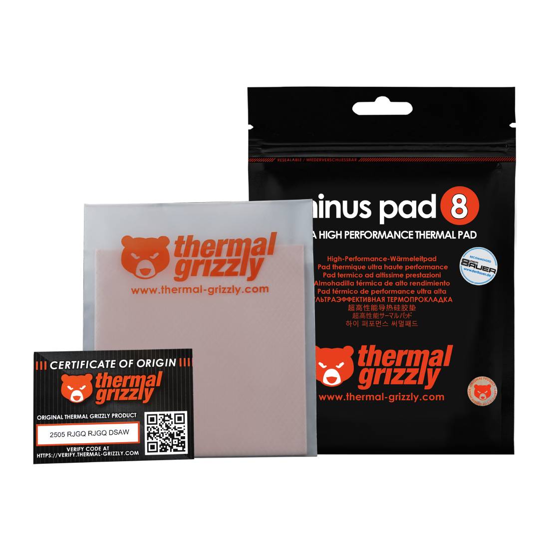 Thermal Grizzly-Minus Pad 8 - 100x 100x 0.5 mm -Pack of 2- وسادة حرارية