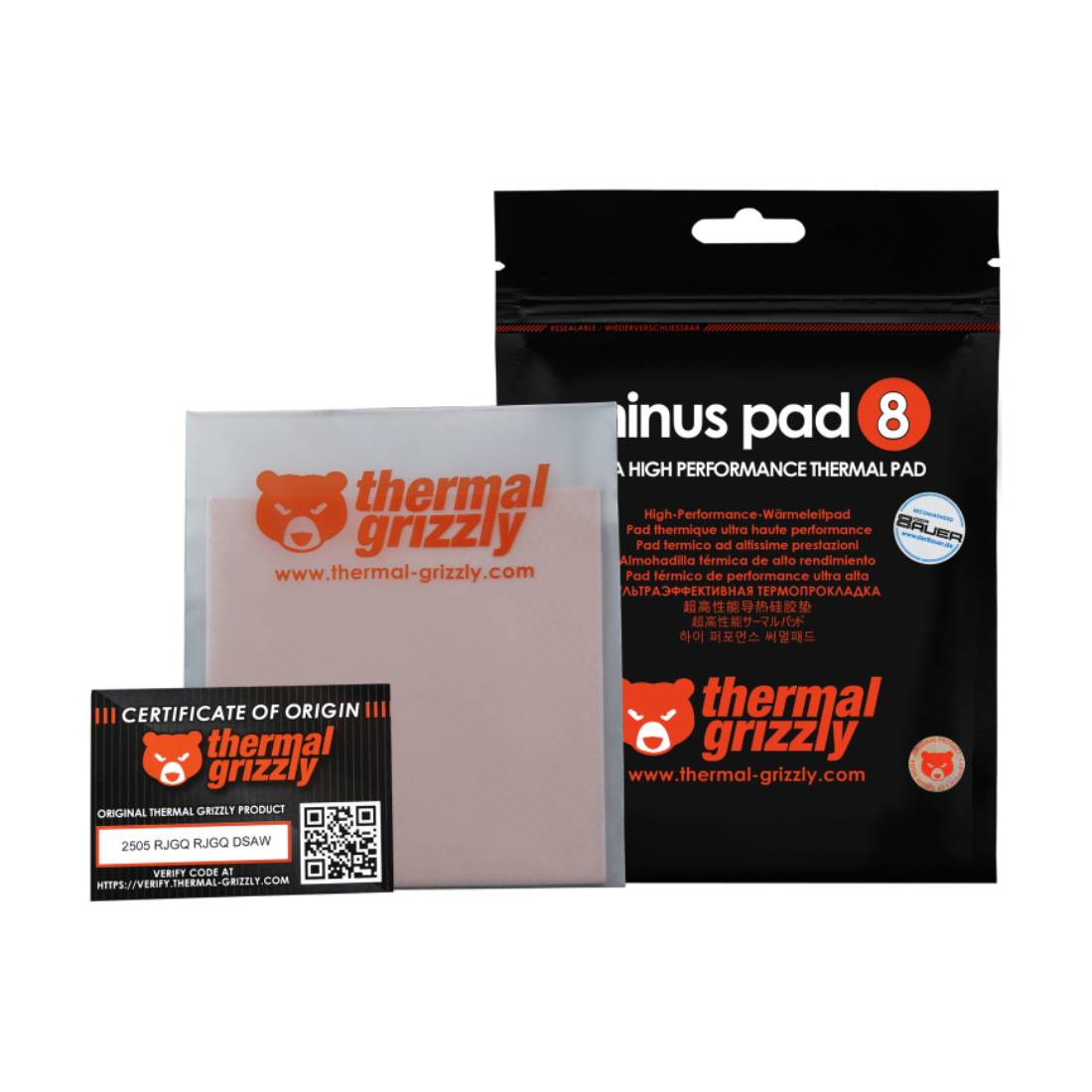 Thermal Grizzly-Minus Pad 8 - 100x 100x 1.0 mm -Pack of 2- وسادة حرارية