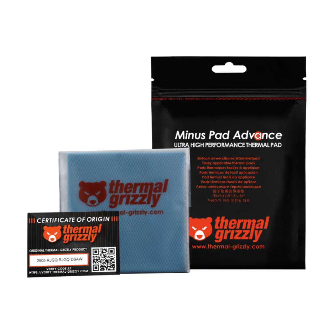 Thermal Grizzly-Minus Pad Advance - 100x 100x 1.0 mm -Pack of 2- وسادة حرارية