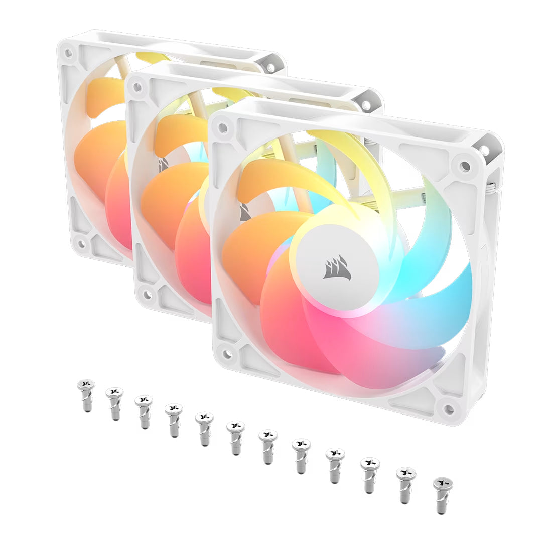 Corsair RS120-R ARGB 120mm PWM Reverse Fan Triple Pack - White- مروحة تبريد