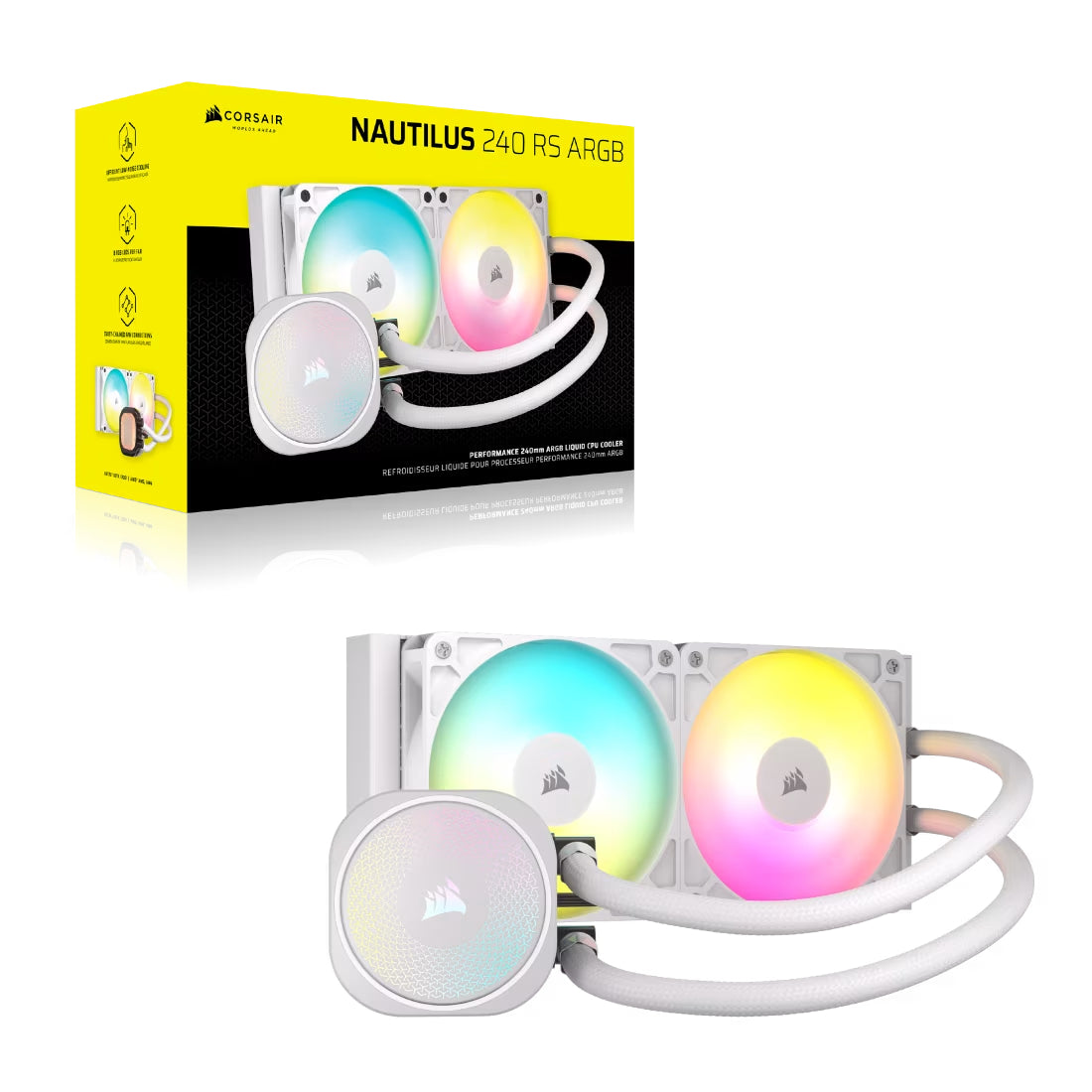 Corsair NAUTILUS 240 RS ARGB 240mm Liquid CPU Cooler - White - مبرد ...