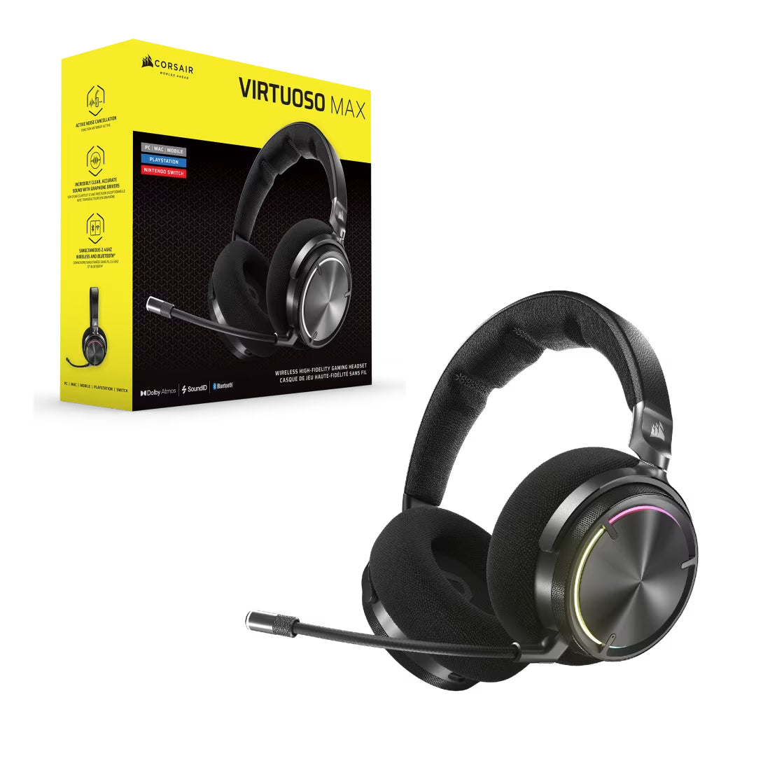 Corsair Virtuoso Max Wireless Gaming Headset - Carbon - سماعة