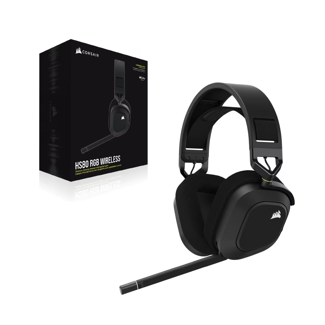 Corsair HS80 RGB Wireless Gaming Headset - Black - سماعة