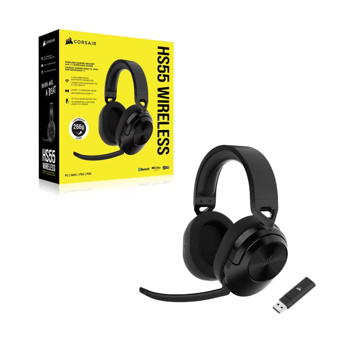 Corsair HS55 Wireless Carbon Gaming Headset - سماعة