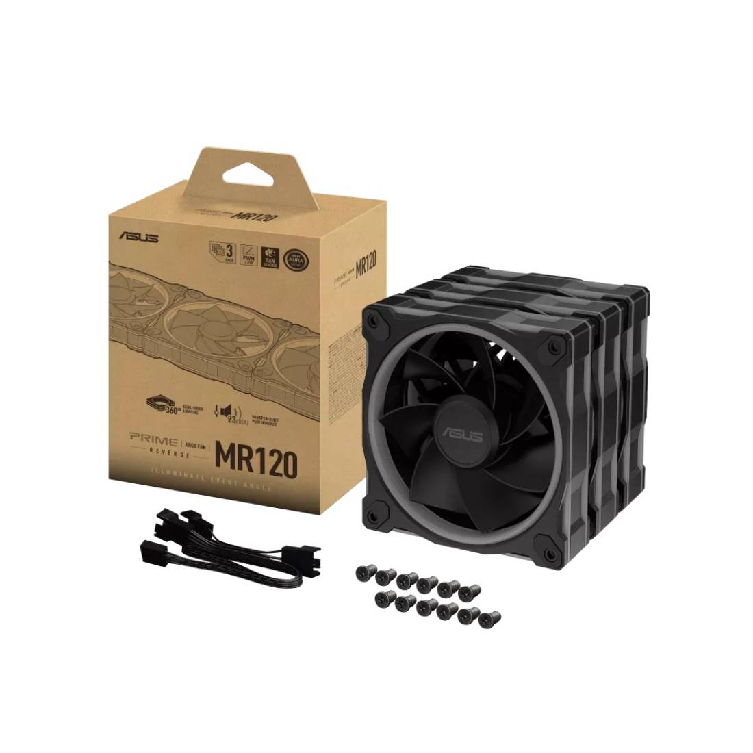 Asus Prime MR120 ARGB Reverse Fan 3in1 -Black- مروحة