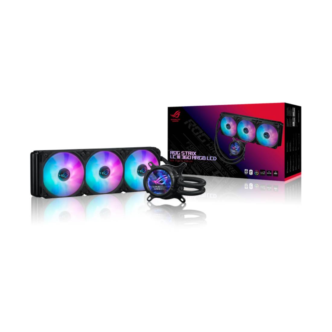 Asus ROG Strix LC III 360mm ARGB LCD Liquid Cooler - Black - مبرد Asus ROG Strix LC III 360mm ARGB LCD Liquid Cooler - Black - مبرد