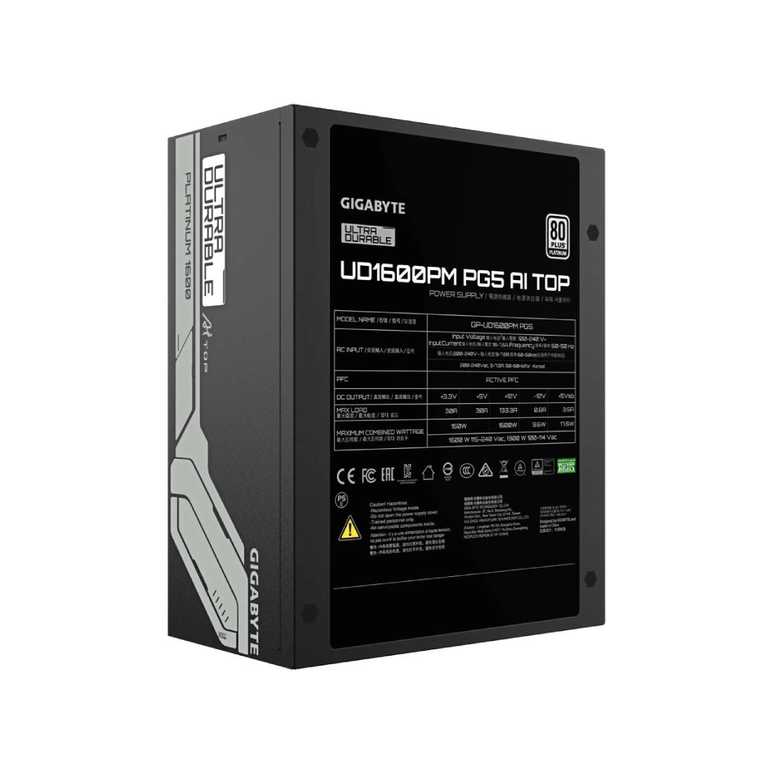 Gigabyte UD1600PM PG5 AI TOP 1600W 80+ Plat Fully Modular Power Supply - مزود الطاقة Gigabyte UD1600PM PG5 AI TOP 1600W 80+ Plat Fully Modular Power Supply - مزود الطاقة