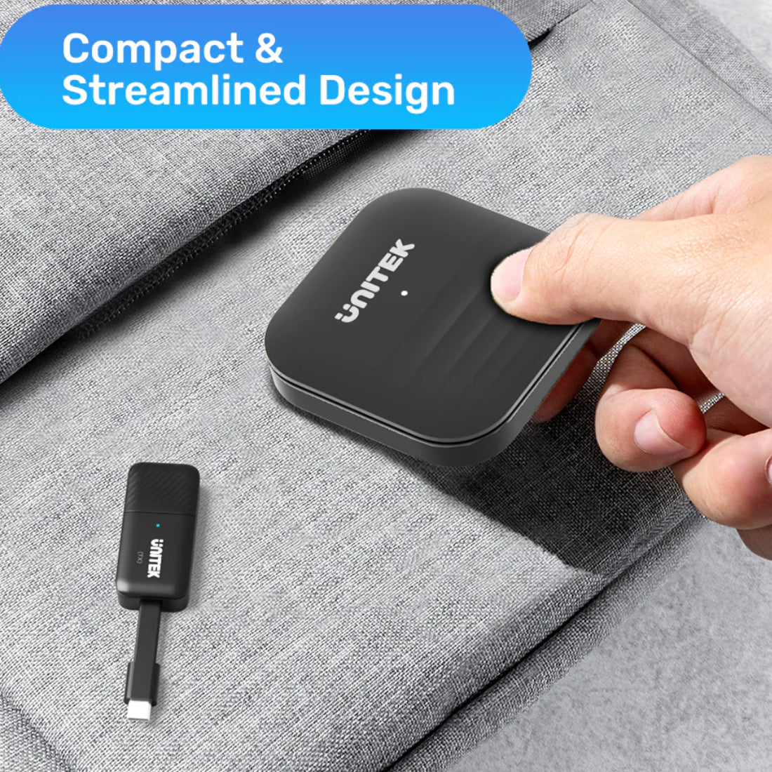 Unitek USB-C Wireless HDMI Extender Kit Up to 50M, Black - محول Unitek USB-C Wireless HDMI Extender Kit Up to 50M, Black - محول