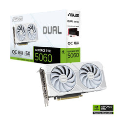 ASUS GeForce Dual RTX™ 5060 OC 8GB GDDR7 Graphics Card-White- كرت الشاشة