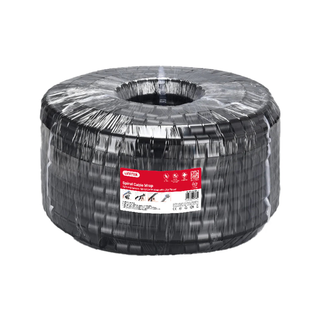 Unitek Spiral Cable Wrap (22mm DM) with Clip Zipper - 50M - اكسسوار Unitek Spiral Cable Wrap (22mm DM) with Clip Zipper - 50M - اكسسوار