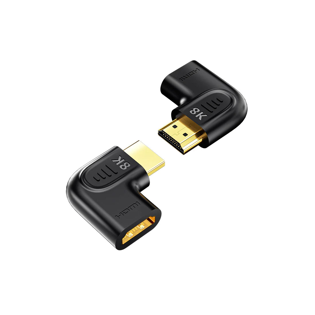 Unitek 90° & 270° Vertical Flat HDMI Adapters 8K 60Hz & 4K 120Hz, Black - محول Unitek 90° & 270° Vertical Flat HDMI Adapters 8K 60Hz & 4K 120Hz, Black - محول