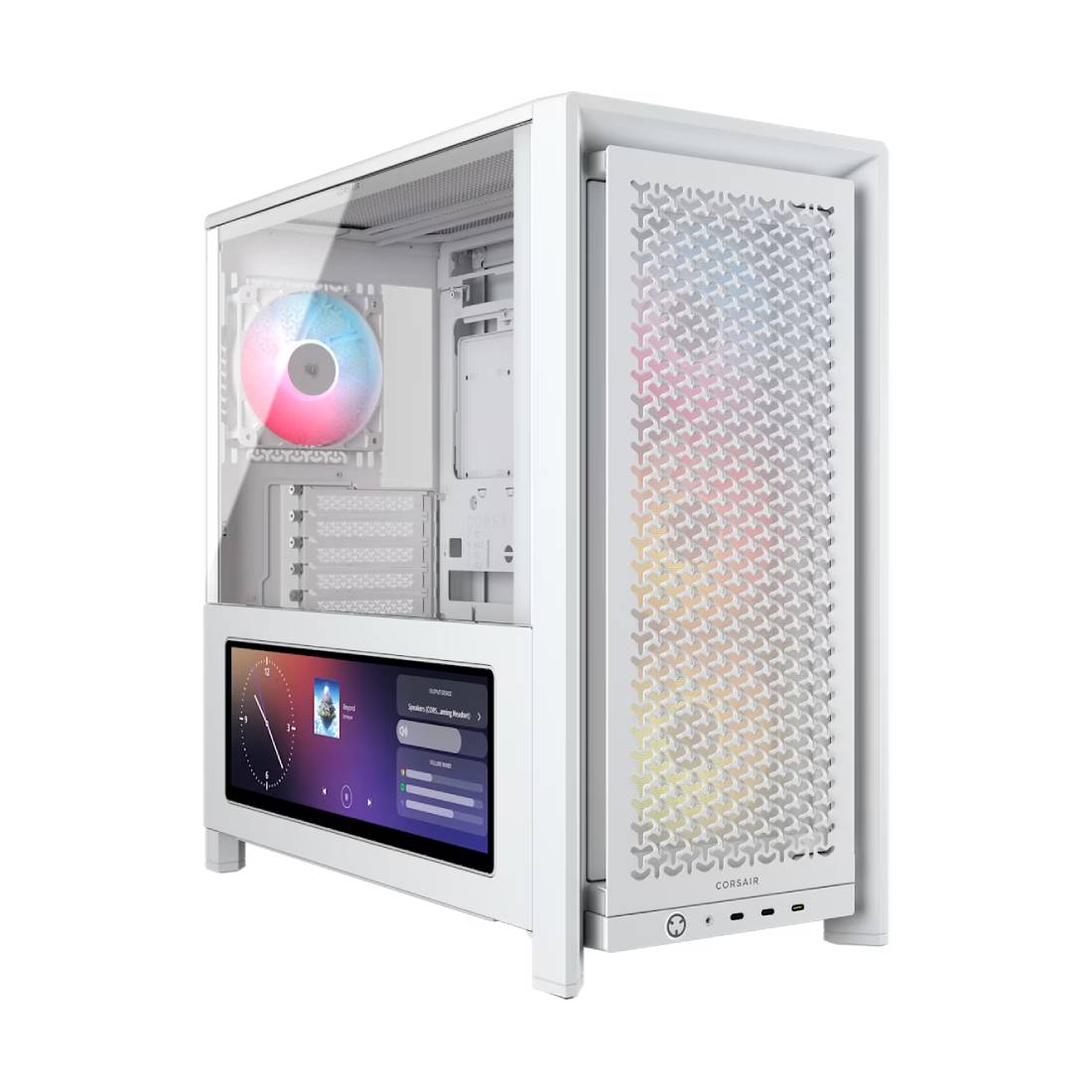 Corsair FRAME 4000D LCD RS ARGB Premium Mid-Tower PC Case- White - صندوق Corsair FRAME 4000D LCD RS ARGB Premium Mid-Tower PC Case- White - صندوق