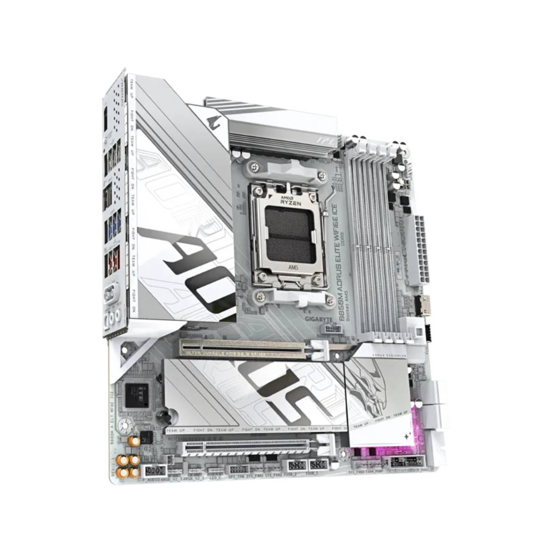 Gigabyte B850M AORUS Elite WIFI6E m-ATX Motherboard - Ice - لوحة الأم Gigabyte B850M AORUS Elite WIFI6E m-ATX Motherboard - Ice - لوحة الأم