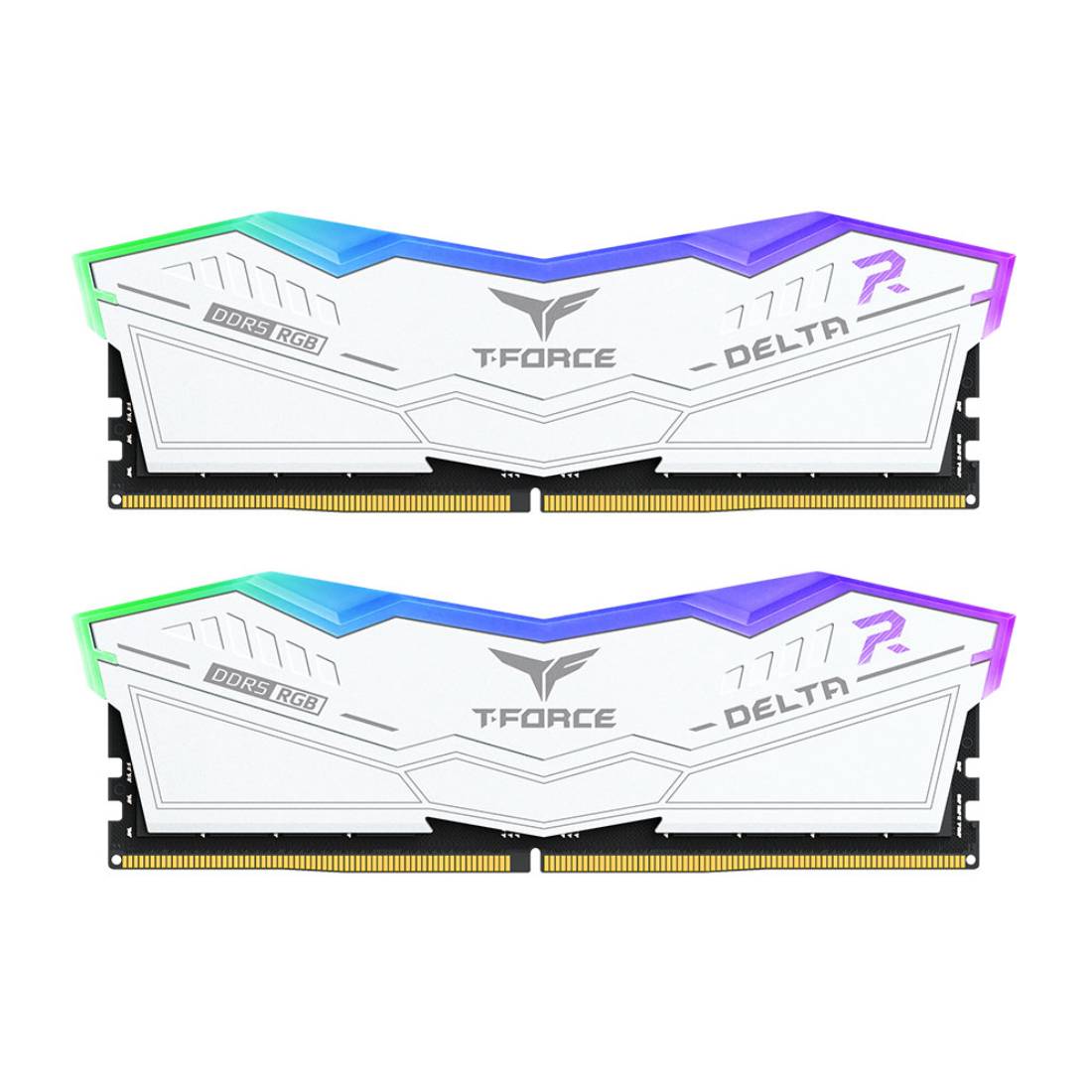 Team Group T-Force Delta RGB 64GB (2x32GB) CL30 DDR5 6400Mhz RAM - White - الذاكرة العشوائية