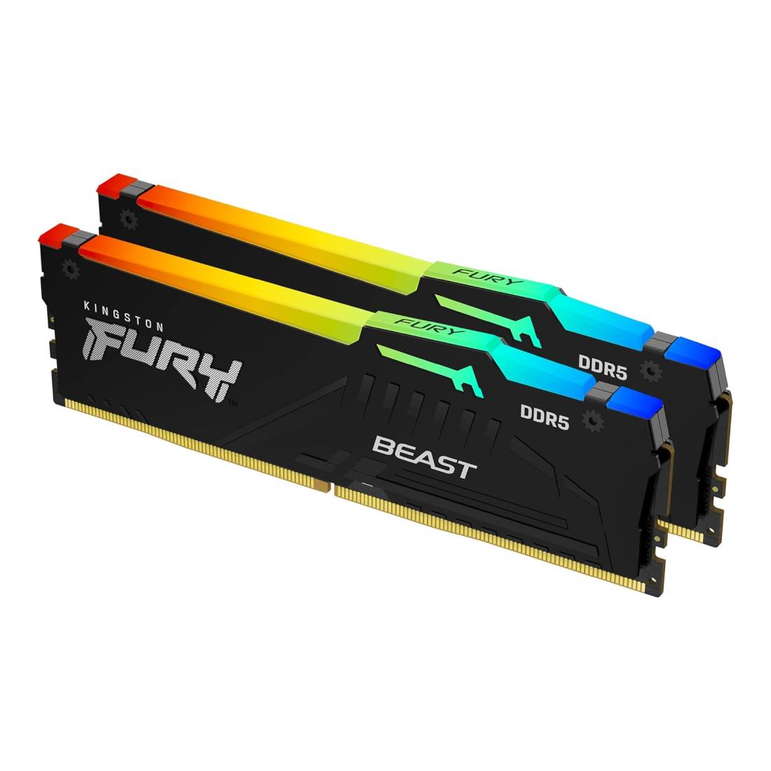 Kingston FURY Beast RGB 32GB (2x16GB) 6000MT/s CL30 DDR5 RAM - ذاكرة عشوائية Kingston FURY Beast RGB 32GB (2x16GB) 6000MT/s CL30 DDR5 RAM - ذاكرة عشوائية