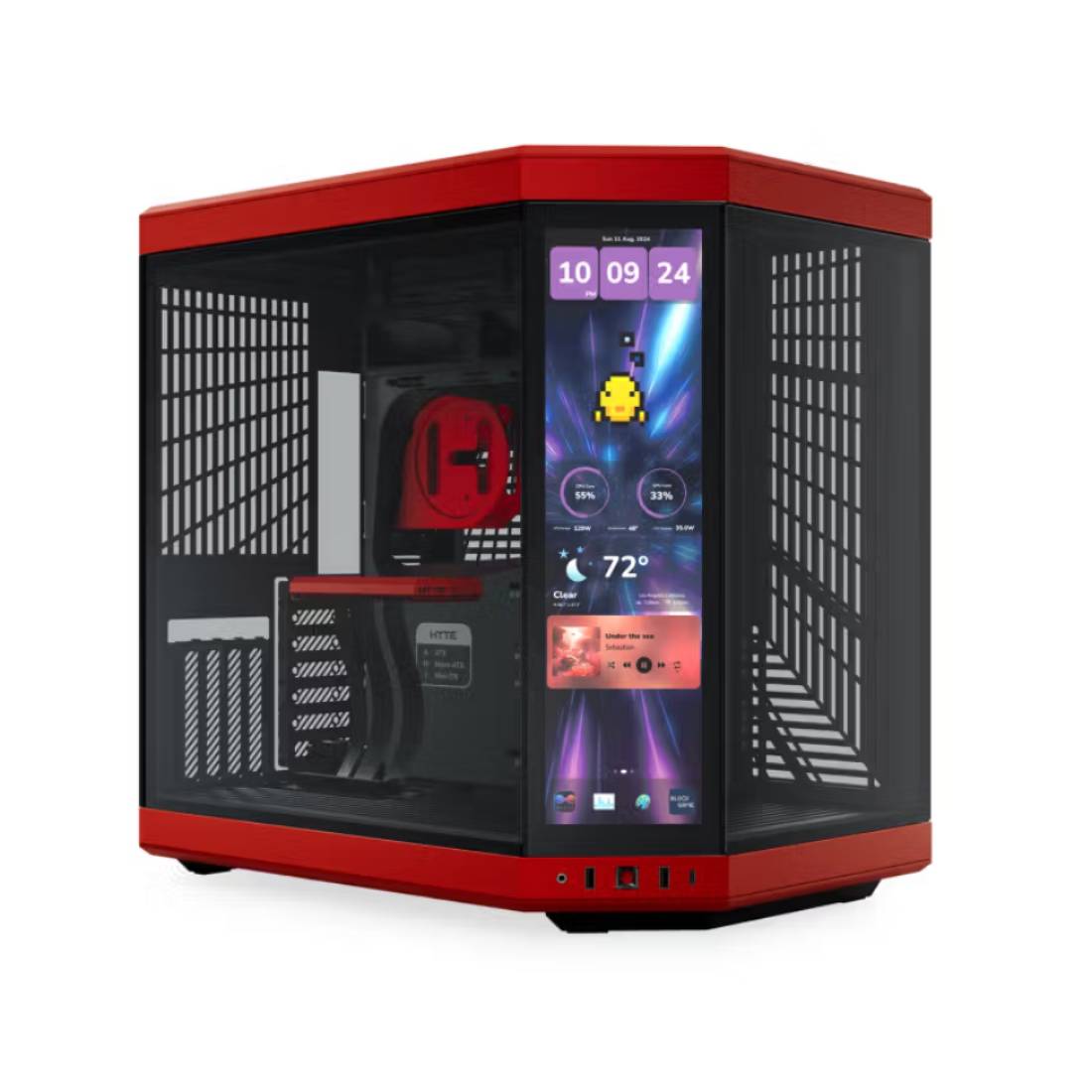 Hyte Y70 Touch Infinite Dual Chamber Mid-Tower ATX Case - Black Cherry - صندوق