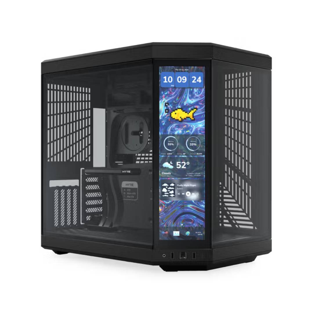 Hyte Y70 Touch Infinite Dual Chamber Mid-Tower ATX Case - Pitch Black - صندوق