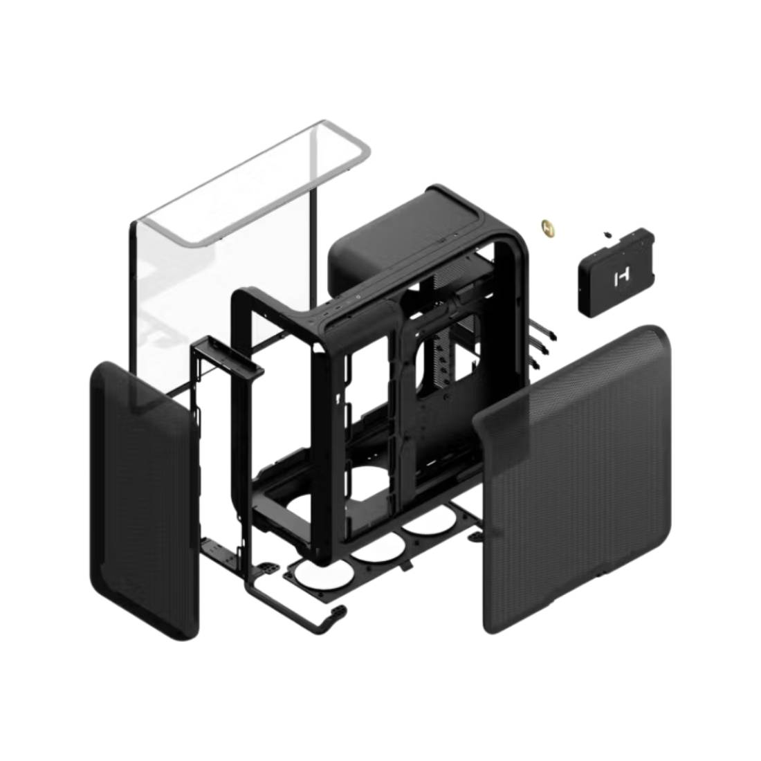 Hyte X50 TG Side Panel ATX Mid-Tower Case - Pitch Black - صندوق Hyte X50 TG Side Panel ATX Mid-Tower Case - Pitch Black - صندوق
