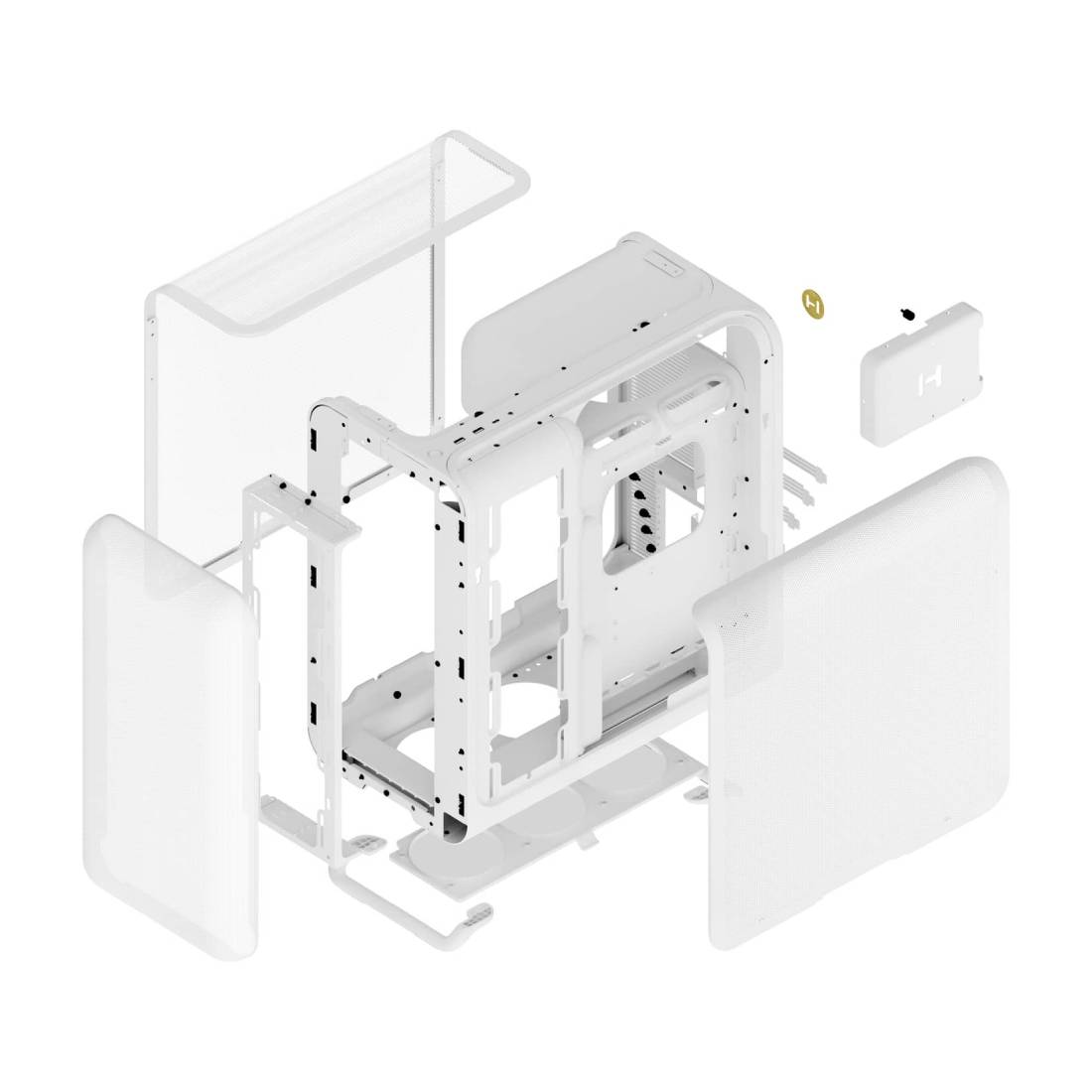 Hyte X50 Air Mesh Side Panel ATX Mid-Tower Case - Snow White - صندوق Hyte X50 Air Mesh Side Panel ATX Mid-Tower Case - Snow White - صندوق