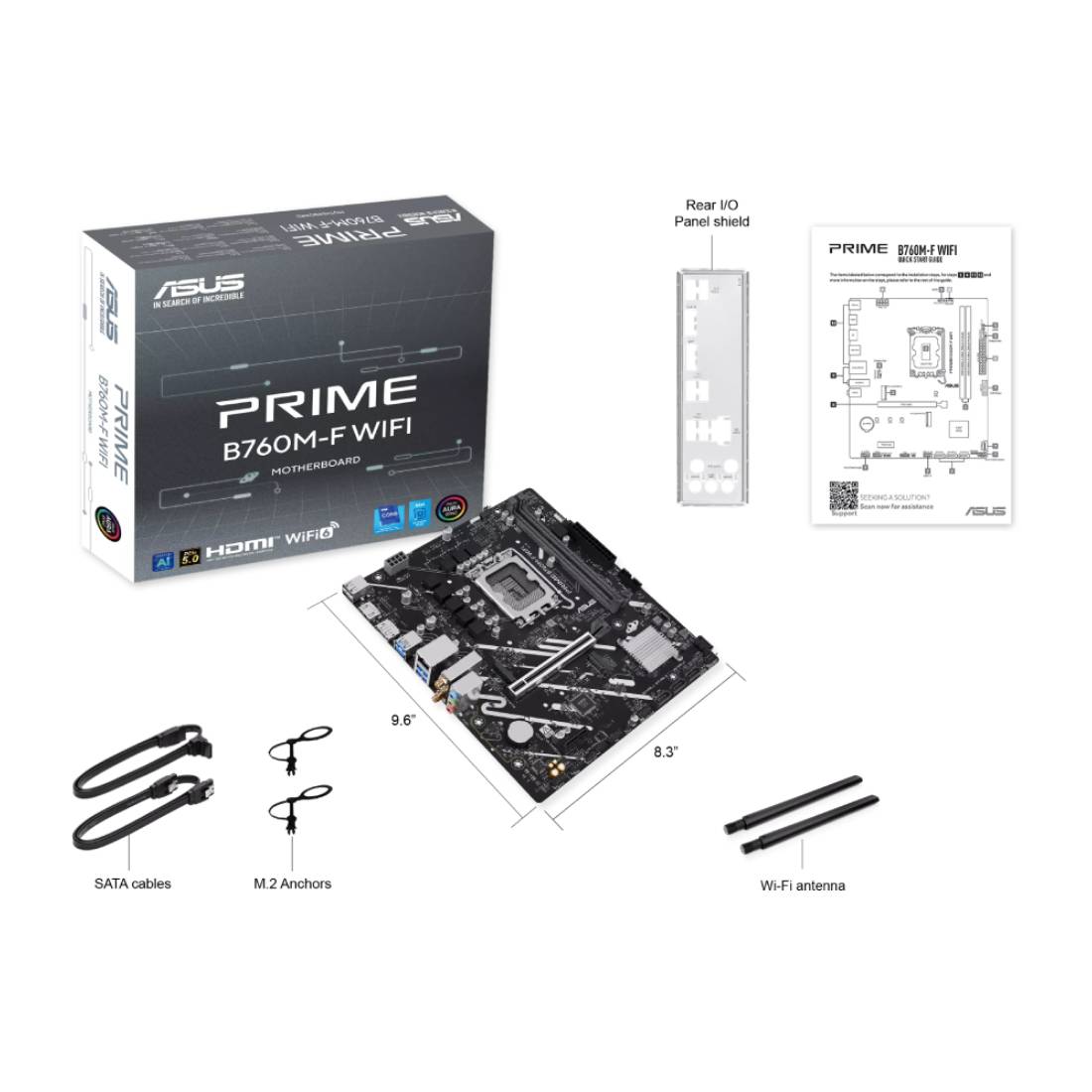 Asus Prime B760M-F WiFi Micro-ATX Motherboard - اللوحة الأم Asus Prime B760M-F WiFi Micro-ATX Motherboard - اللوحة الأم