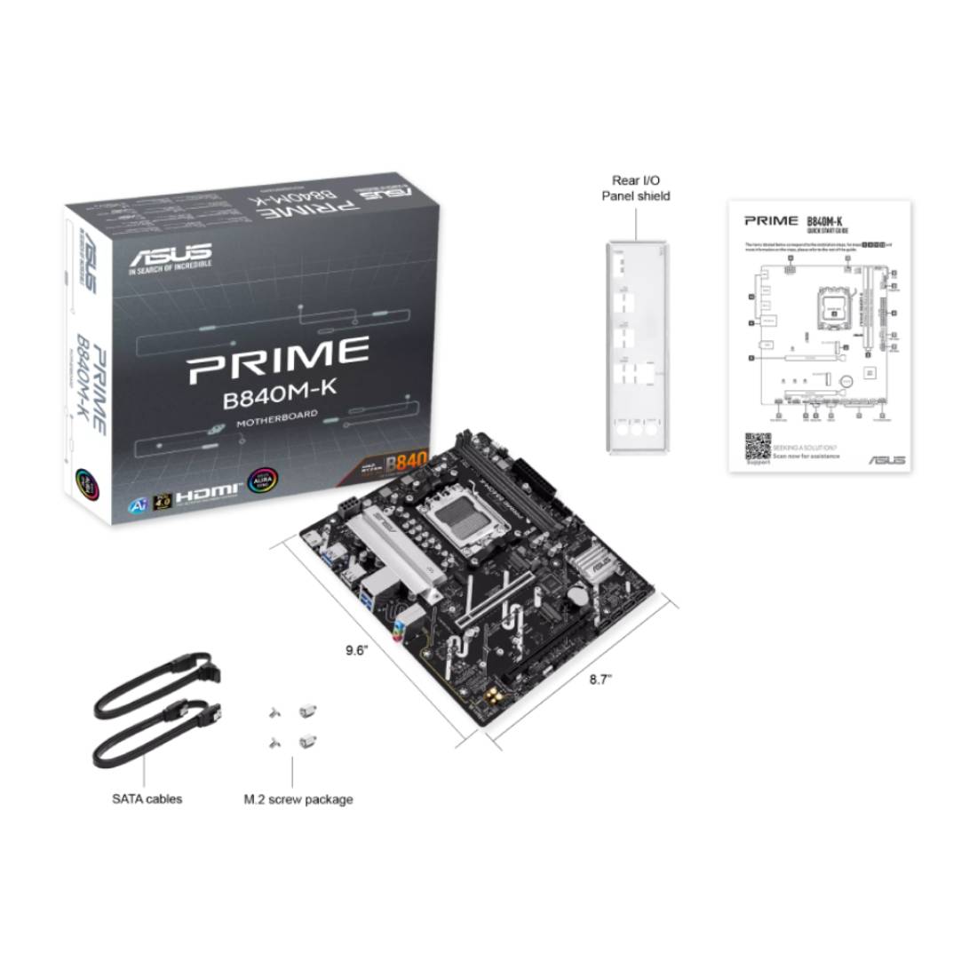 Asus Prime B840M-K AMD Micro-ATX Motherboard - اللوحة الأم Asus Prime B840M-K AMD Micro-ATX Motherboard - اللوحة الأم