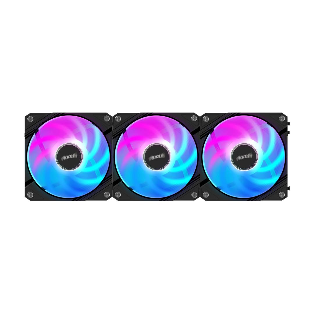 Gigabyte Aorus EZ Chain Fan 120 3Pack ARGB Fan -Black- مروحة تبريد Gigabyte Aorus EZ Chain Fan 120 3Pack ARGB Fan -Black- مروحة تبريد