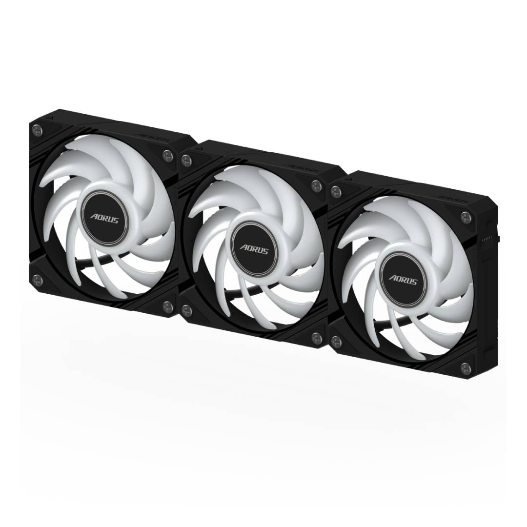 Gigabyte Aorus EZ Chain Fan 120 3Pack ARGB Fan -Black- مروحة تبريد Gigabyte Aorus EZ Chain Fan 120 3Pack ARGB Fan -Black- مروحة تبريد