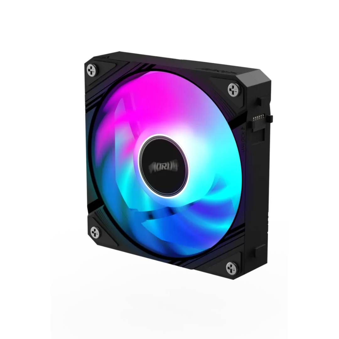 Gigabyte Aorus EZ Chain Fan 120 ARGB Fan -Black - مروحة تبريد Gigabyte Aorus EZ Chain Fan 120 ARGB Fan -Black - مروحة تبريد