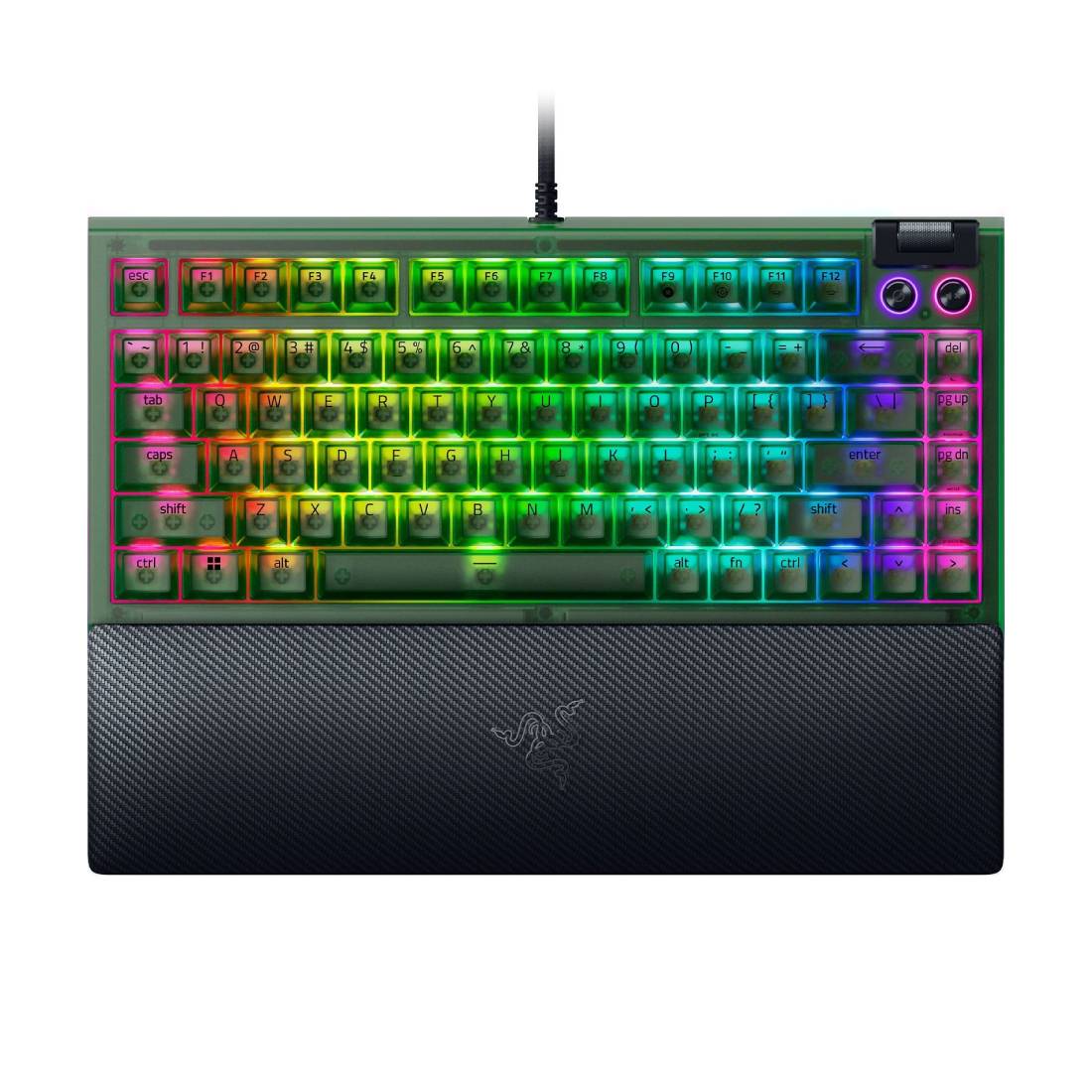 Razer BlackWidow V4 75% RGB Wired Mechanical Gaming Keyboard - Phantom Green Edition - لوحة مفاتيح - Store974 Electronics WLL | ستور٩٧٤ للالكترونيات ذ.م.م