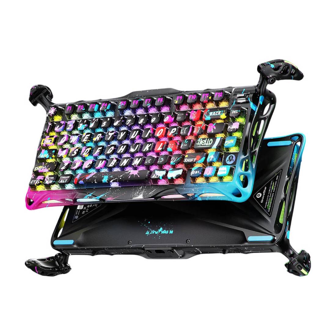 GravaStar Mercury V75 Pro 75% Hall Effect Magnetic Switch Gaming Keyboard- Neon Graffiti - لوحة مفاتيح - Store 974 Electronics WLL  | ستور٩٧٤ للالكترونيات ذ.م.م