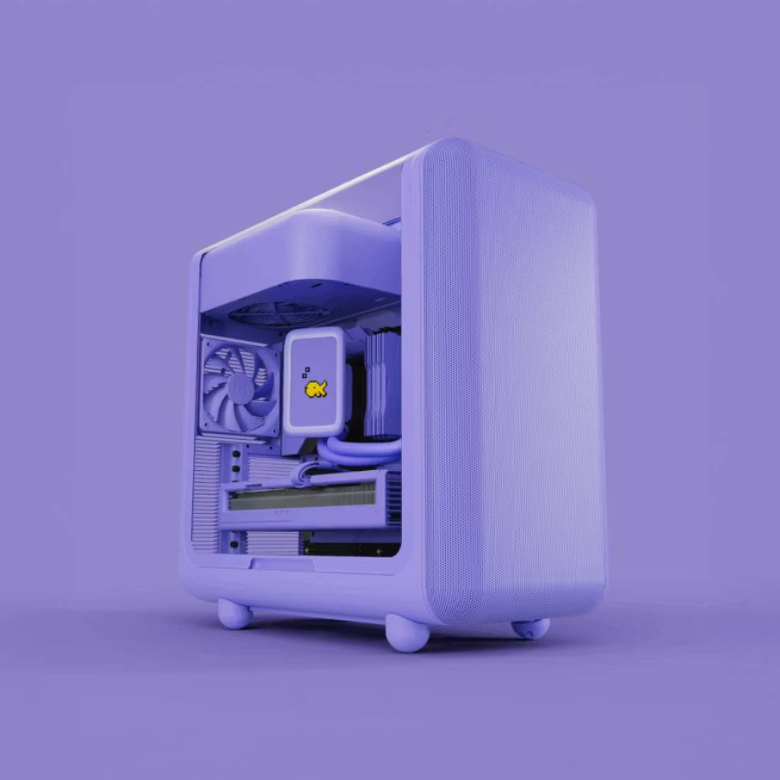 Hyte X50 TG Side ATX Mid-Tower -Taro Milk- صندوق Hyte X50 TG Side ATX Mid-Tower -Taro Milk- صندوق