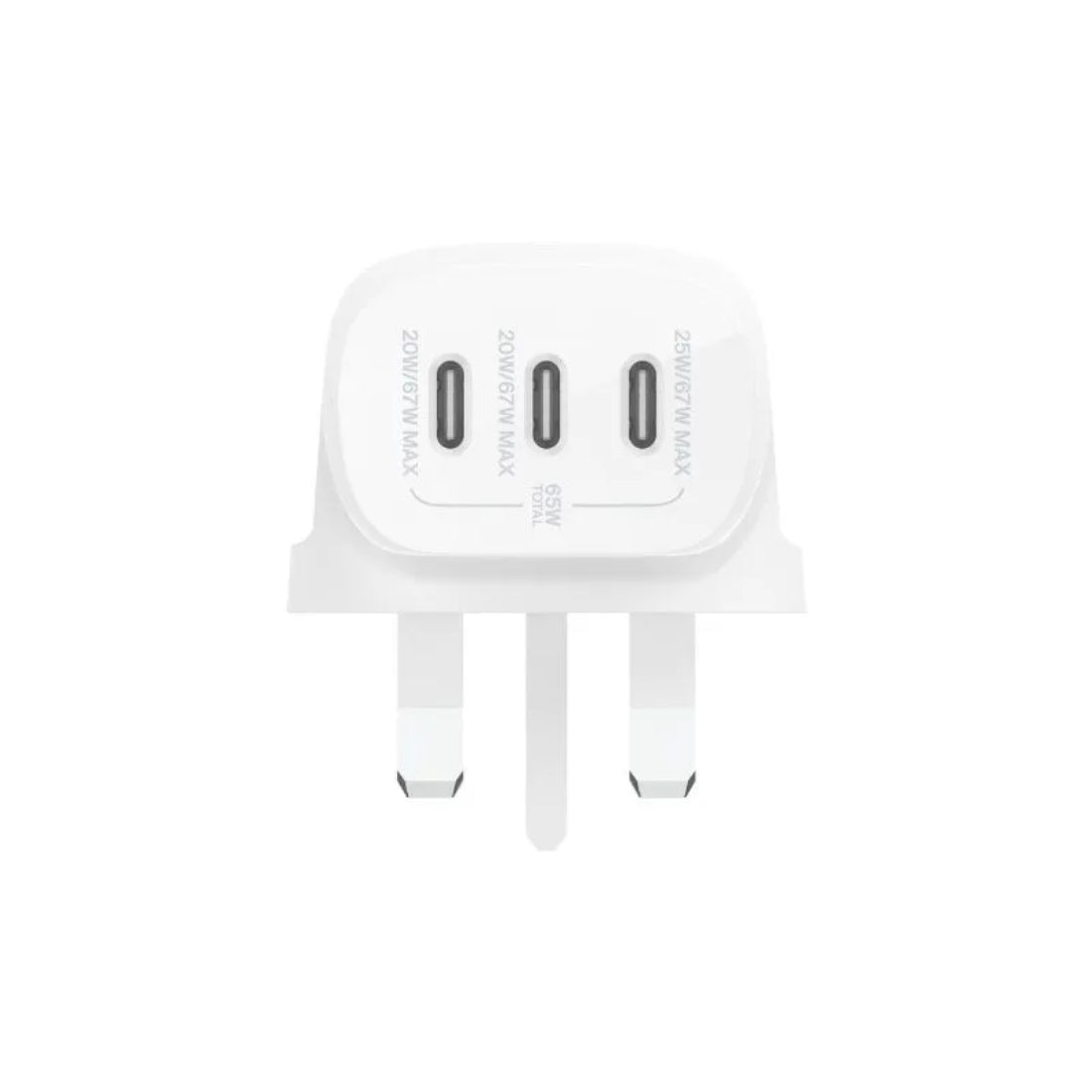 Belkin Triple USB-C Ports 67W Wall Charger + 2M USB-C to USB-C Cable - White - شاحن - Store 974 | ستور ٩٧٤