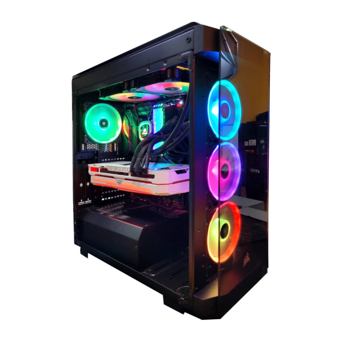 (Pre - Owned) Gaming PC Intel Core i9 - 10900K / Z590 - E / ROG 3080 / Corsair ATX Case - Black - كمبيوتر مستعمل - Store 974 | ستور ٩٧٤