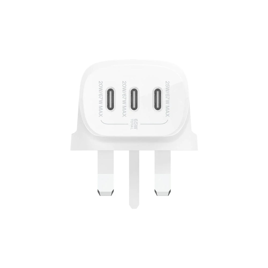 Belkin Triple USB-C Ports 67W Wall Charger - White - شاحن - Store 974 | ستور ٩٧٤