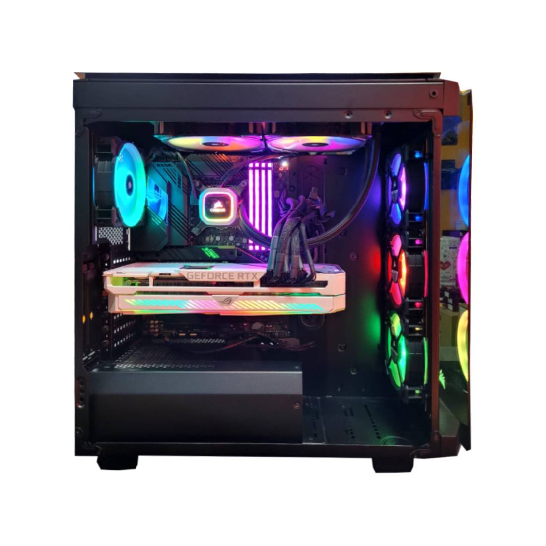 (Pre - Owned) Gaming PC Intel Core i9 - 10900K / Z590 - E / ROG 3080 / Corsair ATX Case - Black - كمبيوتر مستعمل - Store 974 | ستور ٩٧٤