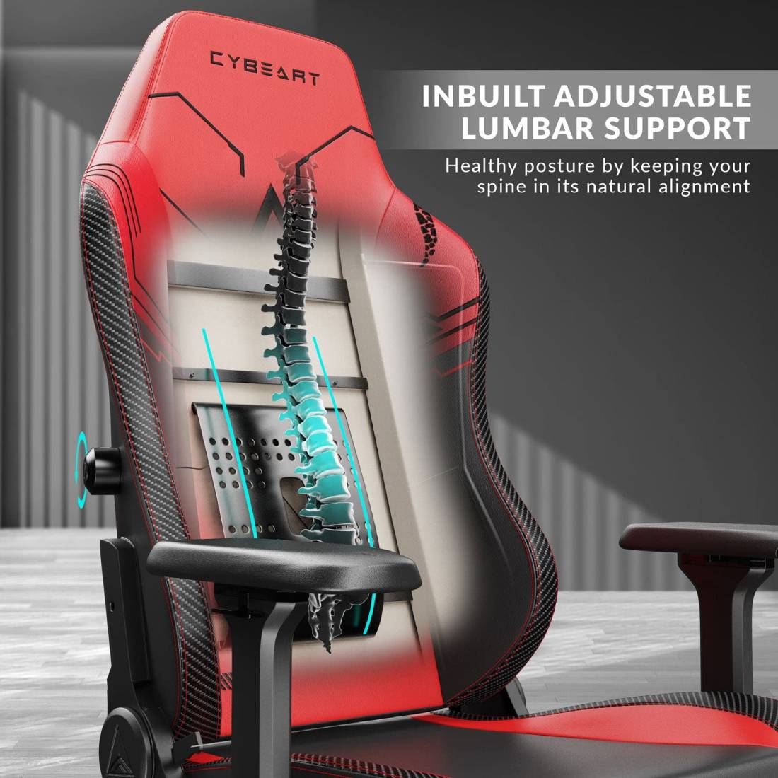 Cybeart Originals Apex Signature Gaming Chair - Red/Black - كرسي - Store 974 | ستور ٩٧٤