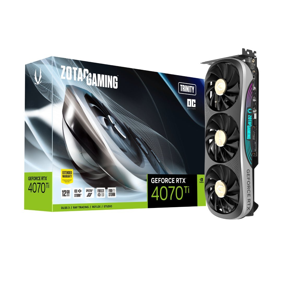 (Pre - Owned) Zotac Gaming GeForce RTX 4070 Ti Trinity OC 12GB GDDR6X Graphics Card ZT - D40710J - 10P - كرت شاشة مستعمل - Store 974 | ستور ٩٧٤