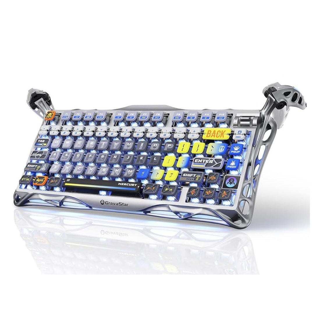 GravaStar Mercury K1 Pro 75% Wireless Mechanical Gaming Keyboard - Interstellar Silver - لوحة مفاتيح - Store 974 Electronics WLL  | ستور٩٧٤ للالكترونيات ذ.م.م